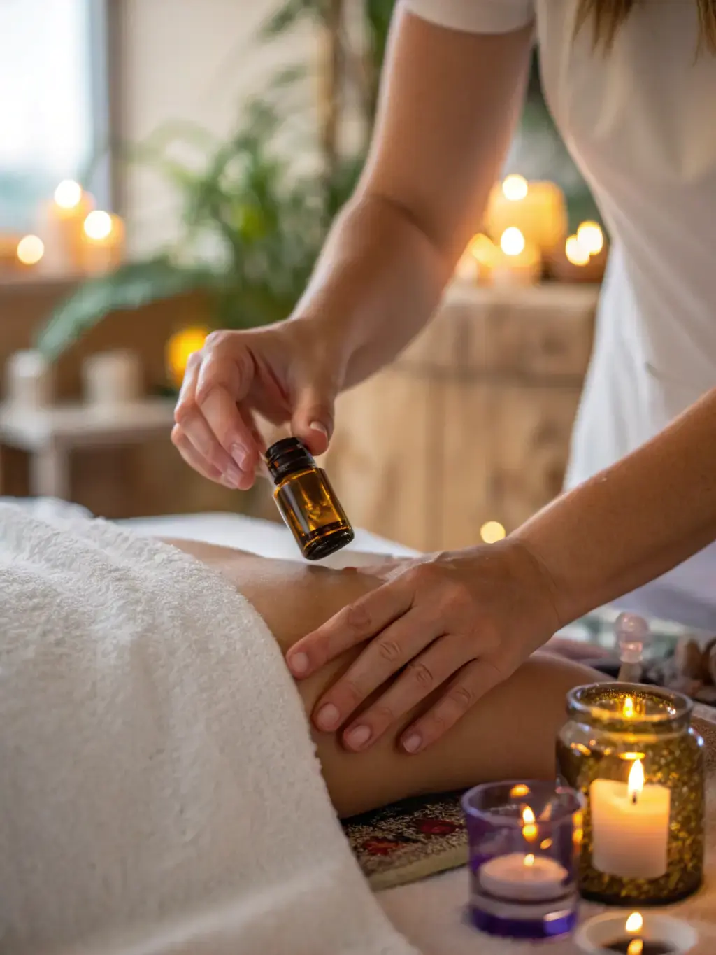 Professional massage therapist performing luxury relaxing massage at Orange Spa Dubai.